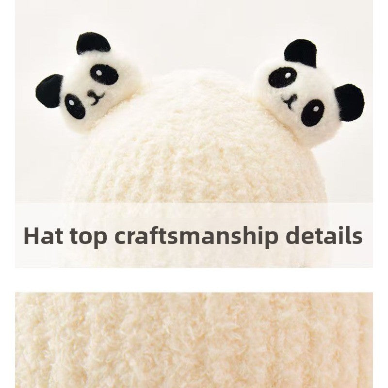 1pc & Winter Ear Warmer with Panda Ears & Pom-Pom-like Patches