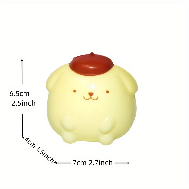 Sanrio Kawaii Melody Decompression Black Beauty Cinnamoroll Babycinnamoroll Squishy Cartoon Hand Pinch Toy, Hot Plastic Polyurethane Material, Mixed Colors, Healing Gift for Ages 14+