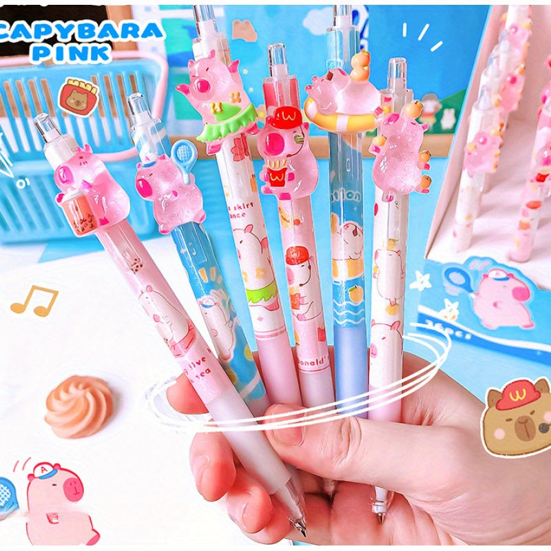 3/4pcs Capybara Summer Automatic Pencils 0.5mm Cute Moving Pencils Student Special Stationery Writing Pencils Automatic Pencils Random Style