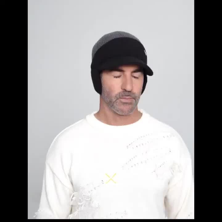 Men'S Winter Fleece-Lined Thick Knit Beanie, Unisex Warm Color-Blocked Hat for Outdoor Activities - Available in 4 Colors, Winter Headwear, Cold Weather Gear, Stylish Headwear, Durable Headgear, Warm Headwear, Cold Climate We