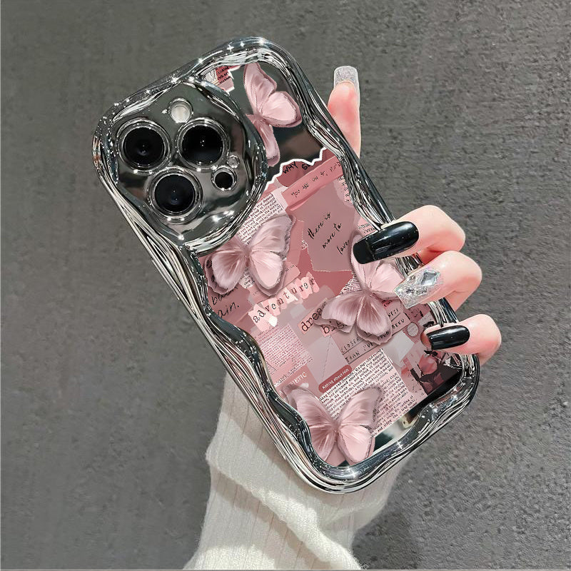 iPhone Shock-Resistant Phone Cover | Cute And Stylish Thick Electroplated Cream Soft Protective Case Compatible with Iphone Models 16, 15, 14, 13, 12, 11 Pro, And Promax