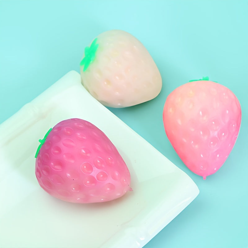 1, Color-Changing Strawberry Squeezing Toy in The Sun, New Unique Simulation Decompression Flour Ball, Decompression Toy, Stress Relief And Anxiety Gadget, New Year, Back to School Season, Spring Festival, Valentine'S Day, Ea