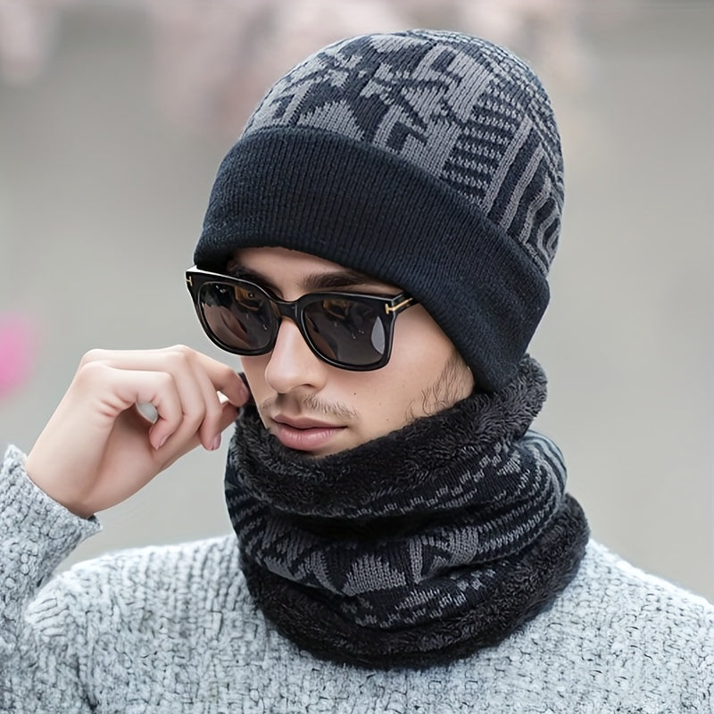 2pcs Men's Hat+Scarf Autumn