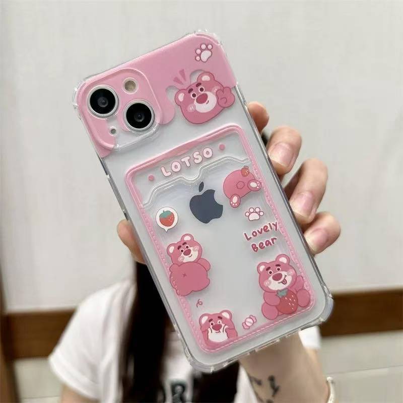 Honey Winnie The Pooh Design with a Slot for Photos And Cards, a Card Holder Phone Case Suitable for Iphone 16, 16 Pro, 16 Pro Max, 15 Pro, 15 Pro Max, 14, 14 Pro Max, 13, 12, 11, XS Max, XR, 7, 8, SE, 12, And 13 Mini.
