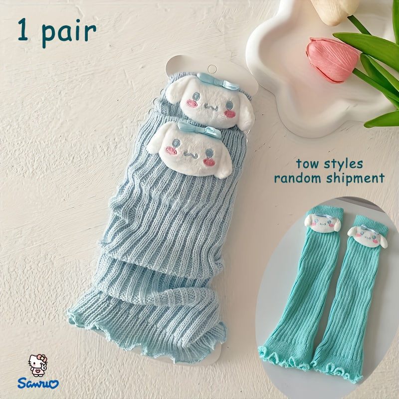 1 Pair Sanrio Cartoon Leg Warmers – Hello Kitty & My Melody Designs, Sleek Fit for Calf Support | Ideal for Spring–Autumn Outfits, Office Comfort & Home Lounging | Perfect Valentine's or Christmas Gift