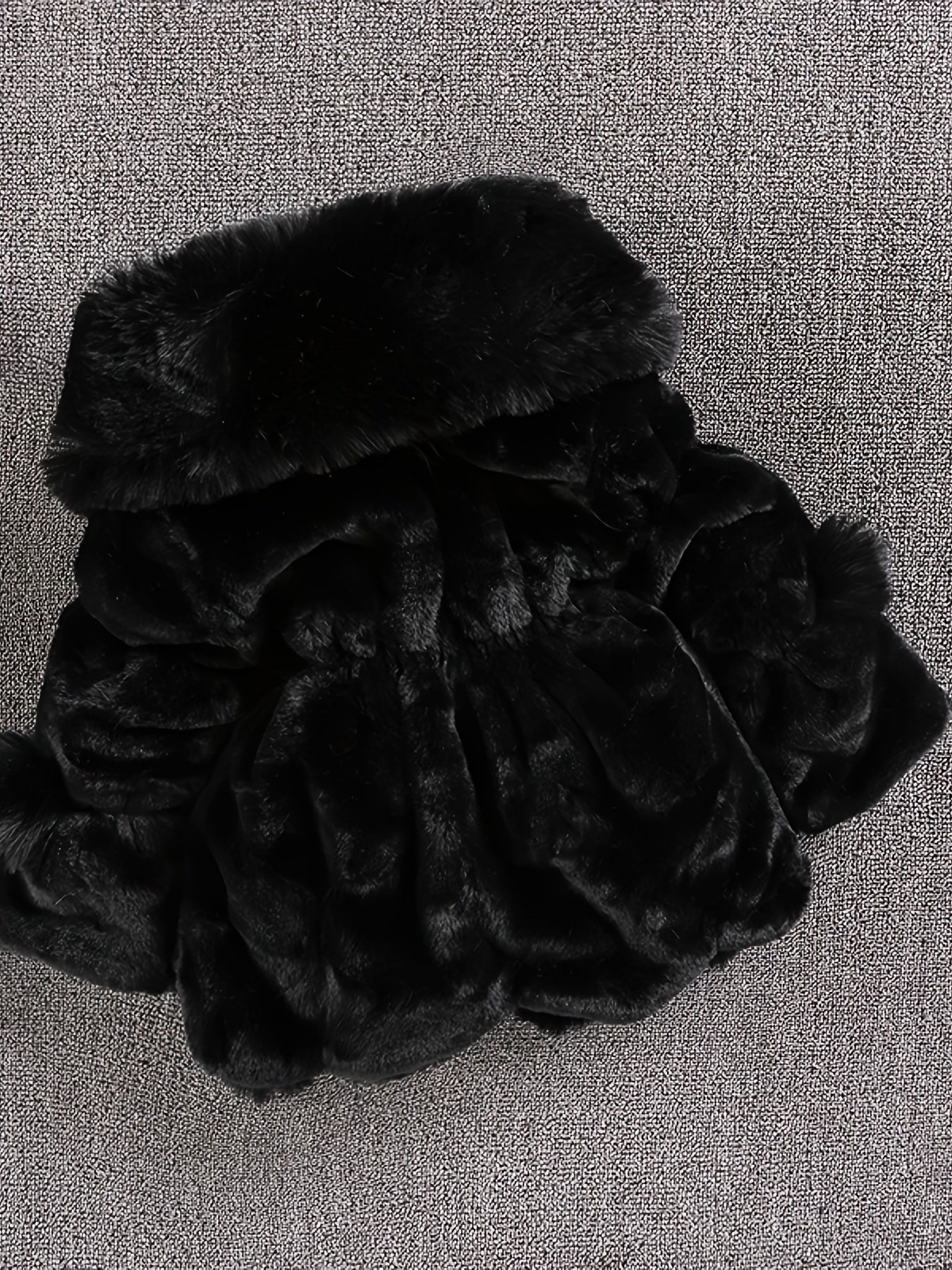 Girls' Winter Coat with Plush Fur-Lined Hood - Thick Fleece-Lined Zipper Front, Flared Hem & Pom-Pom Details, Cute Solid Color Outerwear for Fall/Winter, Cozy Warm Jacket for Cold Weather, Cozy Winter Wear, Playful Design, So