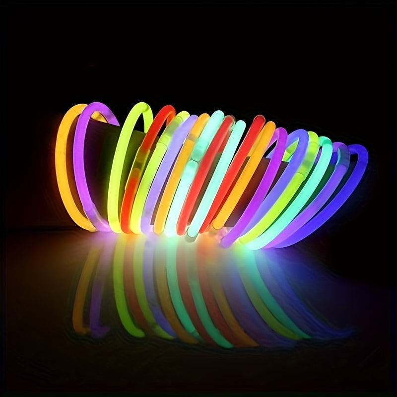 [100pcs Luminous Glow Sticks] 100pcs Luminous Glow Sticks | Luminous Party Supplies and Decorations | Suitable for Halloween Birthday Party Supplies, Wedding Parties, Camping Activities, Carnival Concerts, Including Connector