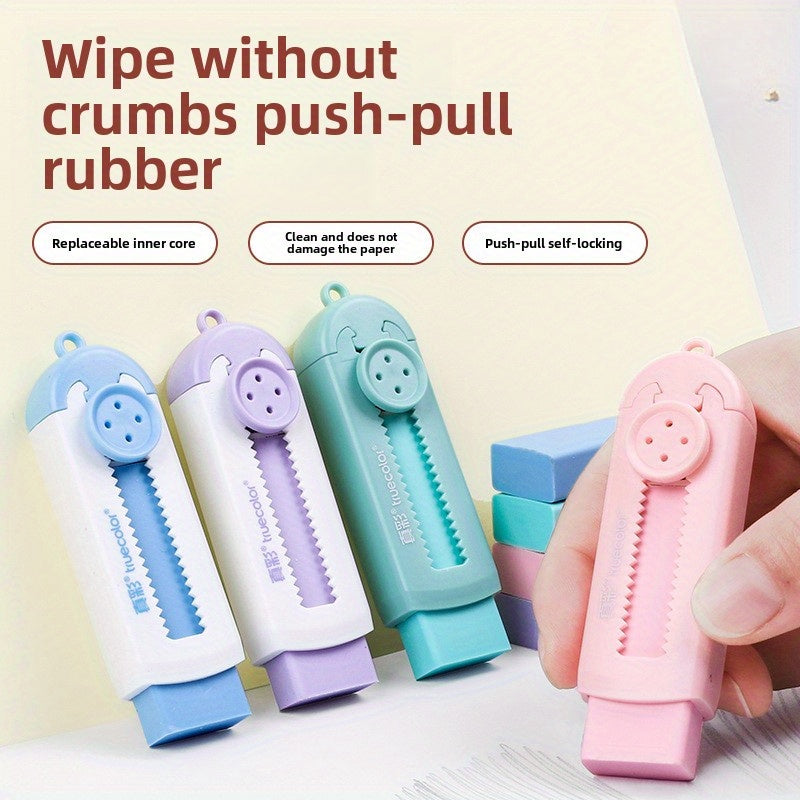 1 Set Replaceable Core Eraser, Pull-Back Rubber Eraser, Precise Erase Without Damaging Paper, for Exam Drawing