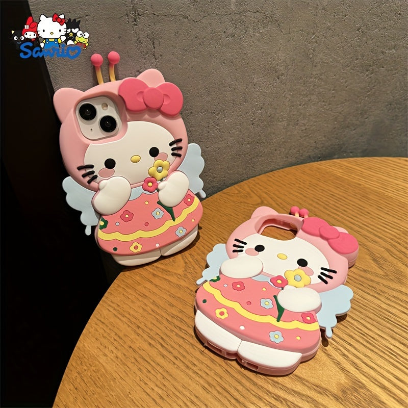Hello Kitty Officially Licensed Cartoon Phone Case - Full Silicone Soft Shell for iPhone 15/14/13/12/11/XS/XR/X Plus Pro Max Mini