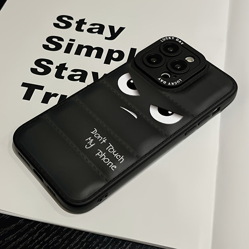 A Soft Rubber Anti-Slip Down Jacket Style Phone Case with Anime Pattern Printing, Suitable for Apple Series 11, 12, 13, 14, 15, 16 Pro Max, Samsung Series A05, A15, A25, A35, A55, S23, S24 Ultra, And Redmi Series 9 Note, 10 N