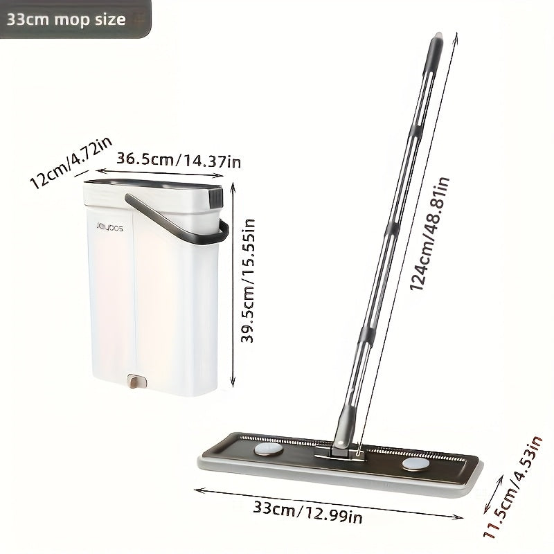 Complete Cleaning System - Hands-Free Flat Mop, Dry/Wet Bucket, 3 Reusable Microfiber Cloths | Ideal for Floors, Yards, Bathrooms, Valentine's Day Gift