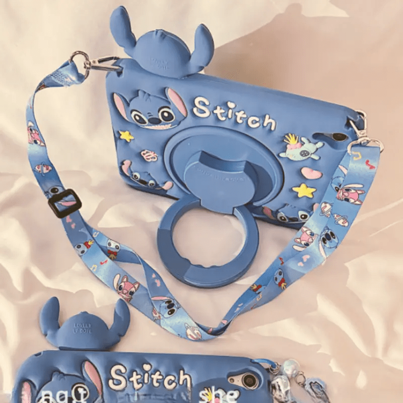 Stitch Anime iPad Protective Cases | for iPad 2022 10th Gen 10.9in, 8th 7th Gen 10.2in, 2020 Pro 11in | Cute iPad Cover with Shoulder Straps & Rotating Bracket