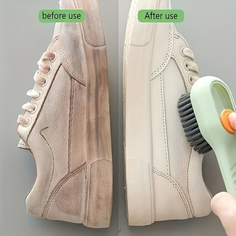 Liquid Dispenser Shoe Brush, Soft Bristles, Multi-Functional Cleaner