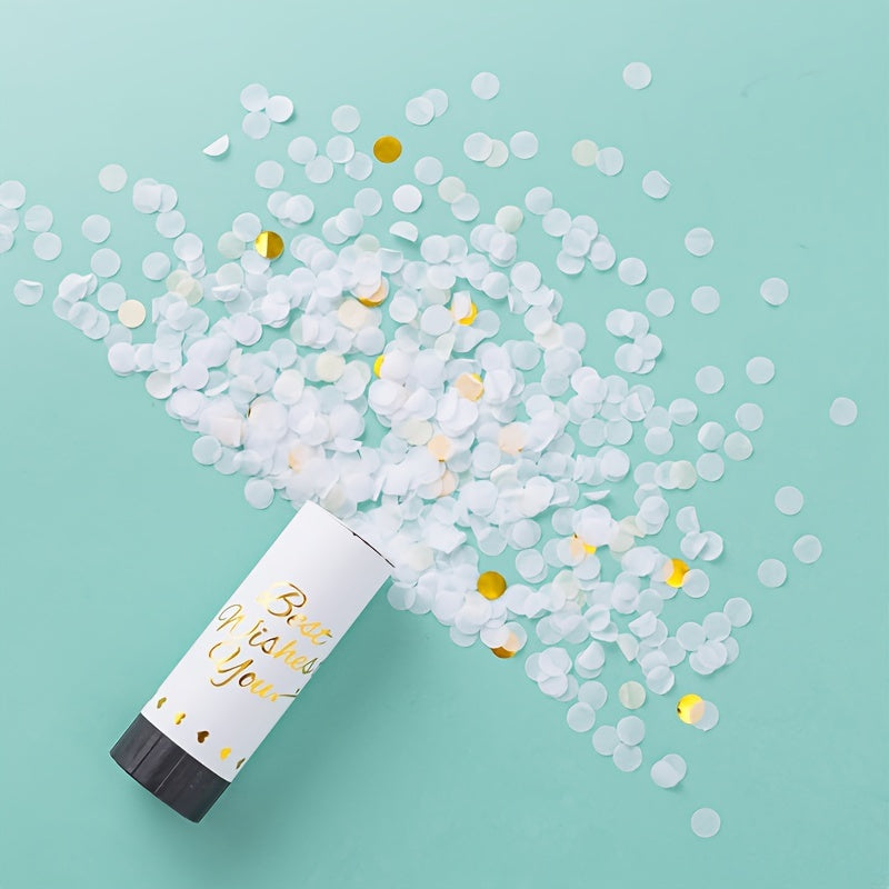 # 5pcs Handheld Confetti Cannon Set for Weddings & Birthdays, Paper Confetti Popper Tubes with Custom Messages, Universal Celebration Party Favors for Adults 18+