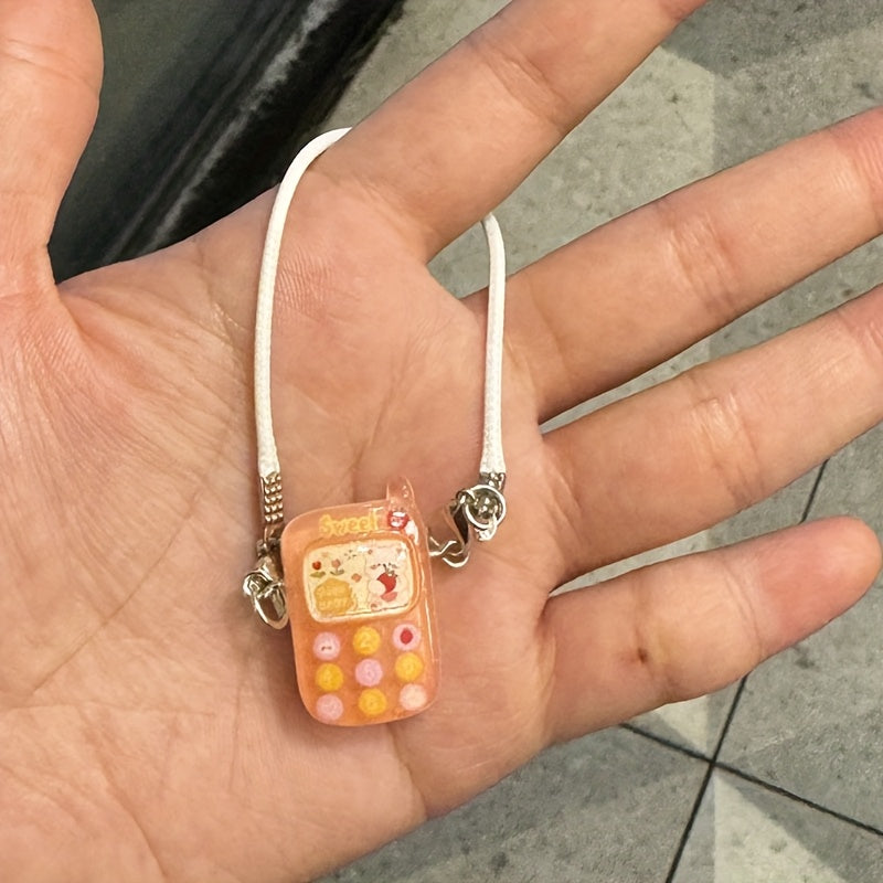 Adorable Cartoon Animal Resin Keychain with Colorful Phone Charms - Fun Bag Accessory and Gift Idea for Women