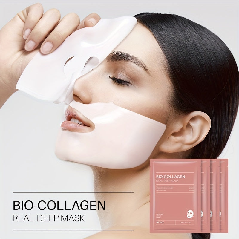 4pcs Bio-Collagen Real Deep Mask Pack Hydrating & Firming Facial .