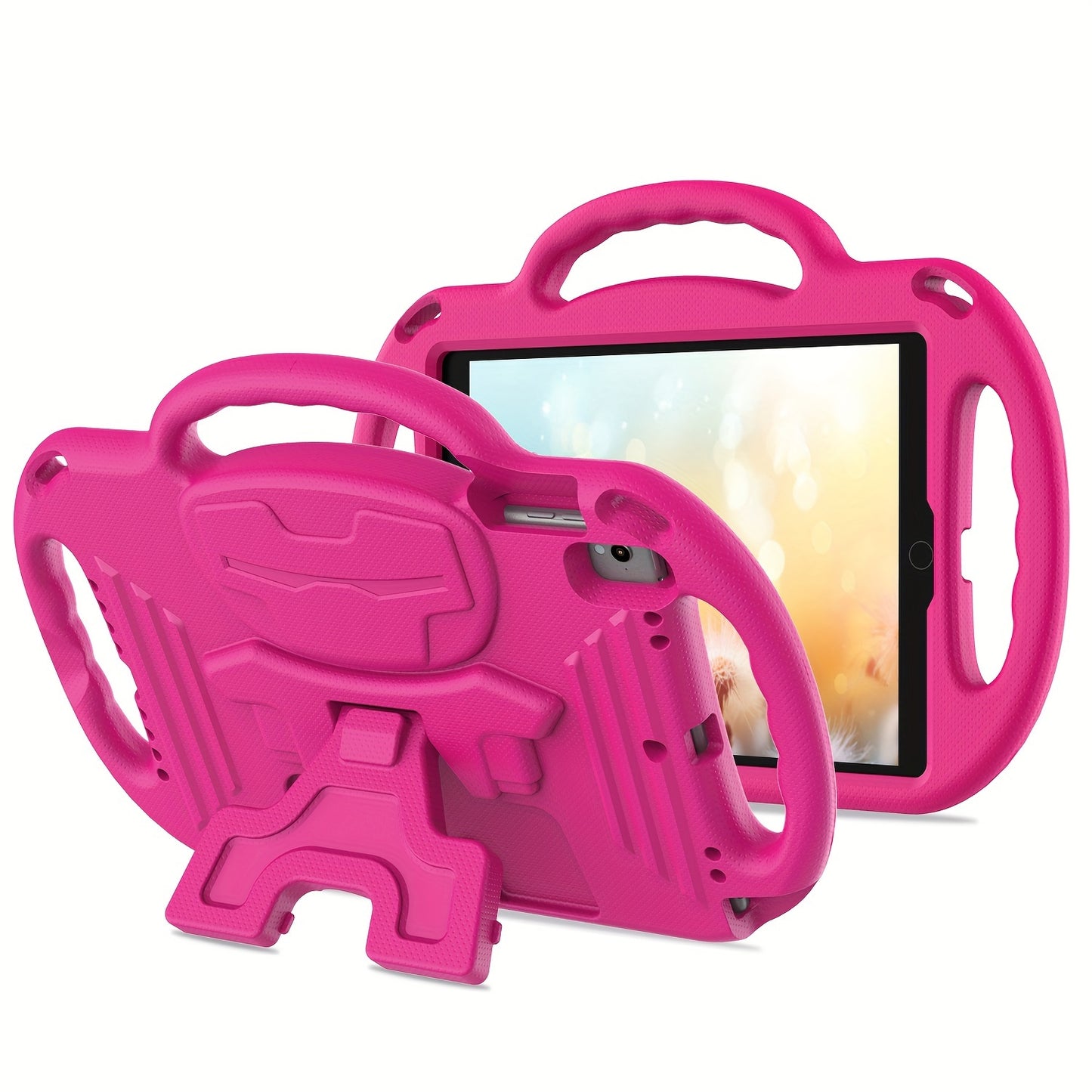 [Kids-Friendly|Lightweight] Lightweight, Non-Slip EVA Kids-Friendly Tablet Case with Adjustable Stand & Lanyard | Soft Shell with Heavy Duty Protection, Flexible Kickstand & Adjustable Strap | for iPad 7th/8th/9th Gen (10.2-i