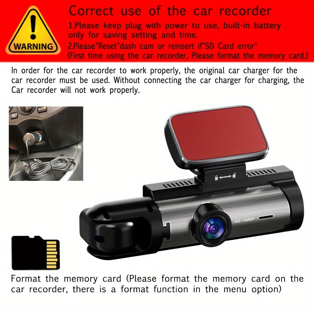 Dual Dash Cam A9, 3.16" Screen, 64G Included