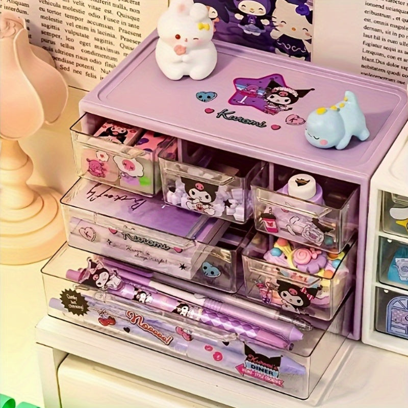 Kuromi Desktop Storage Box with Six Compartments