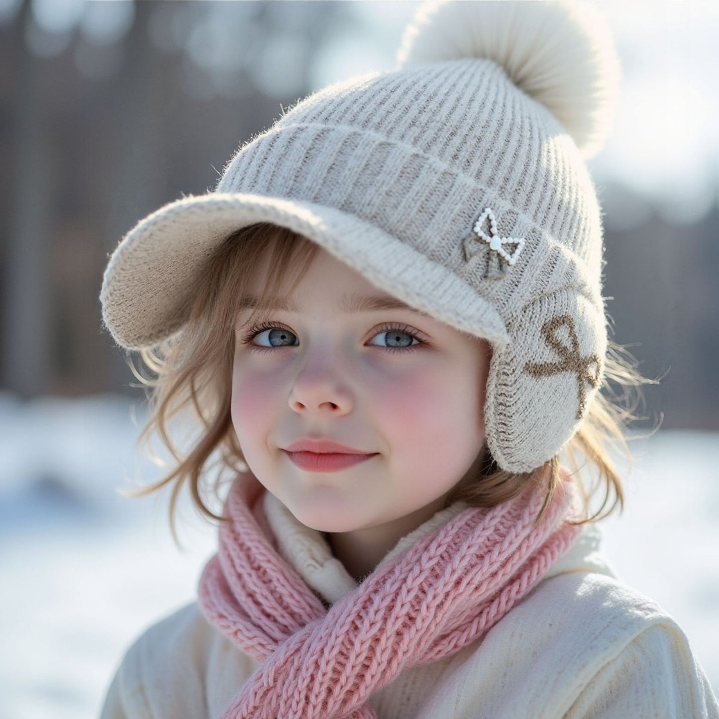 New Small Fragrant Pearl Butterfly Knot Hat for Autumn And Winter