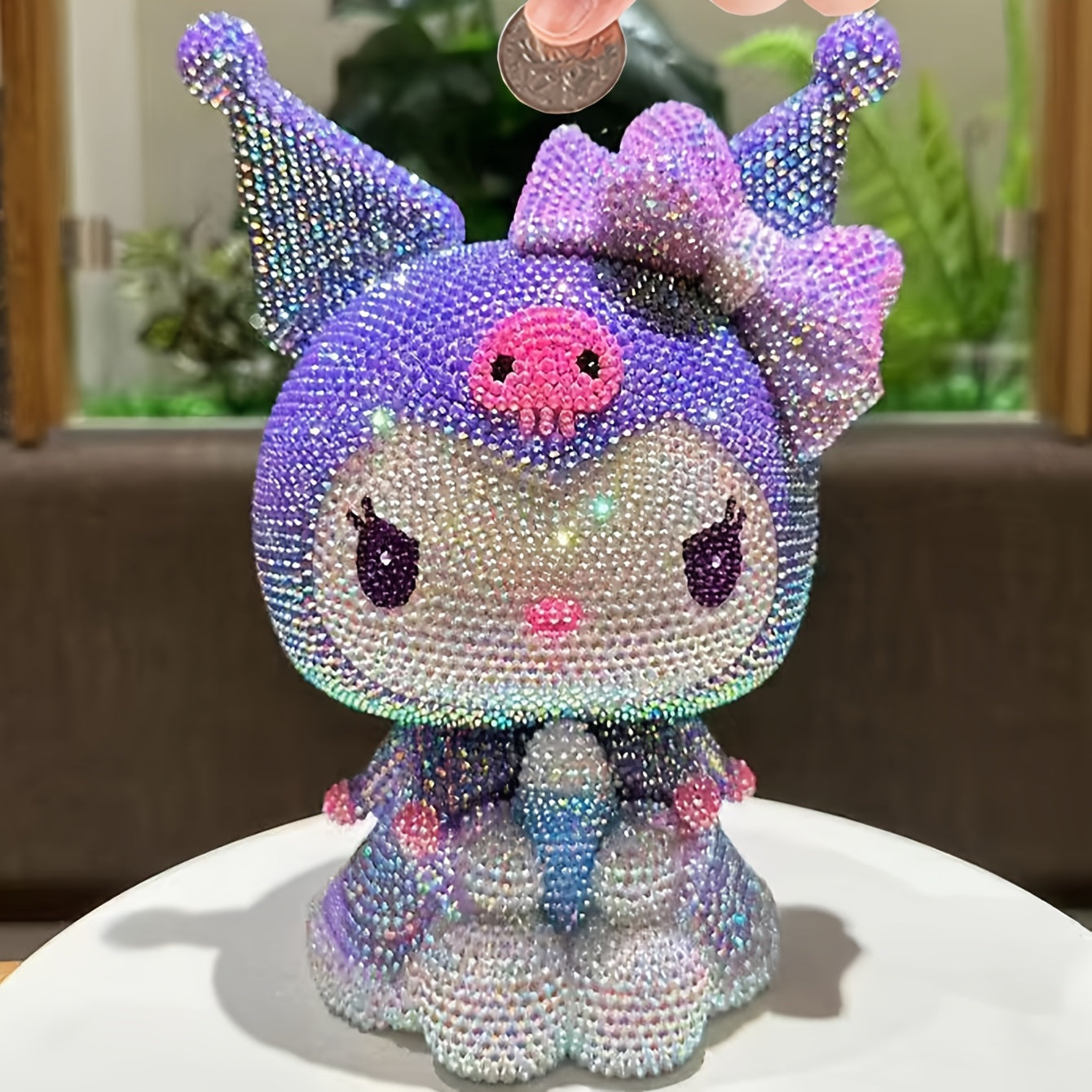 [Diamond Studded] DIY Diamond Studded Cute Cartoon Cat Coin Bank .