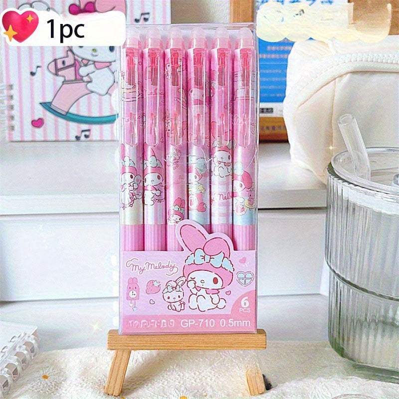 Random one! Sanrio Kulomi boxed erasable gel pen cute eraser Faux Leather case still pen ST crystal blue