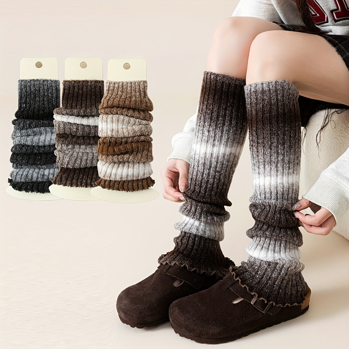 3 Pairs Women'S Thickened Leg Warmers