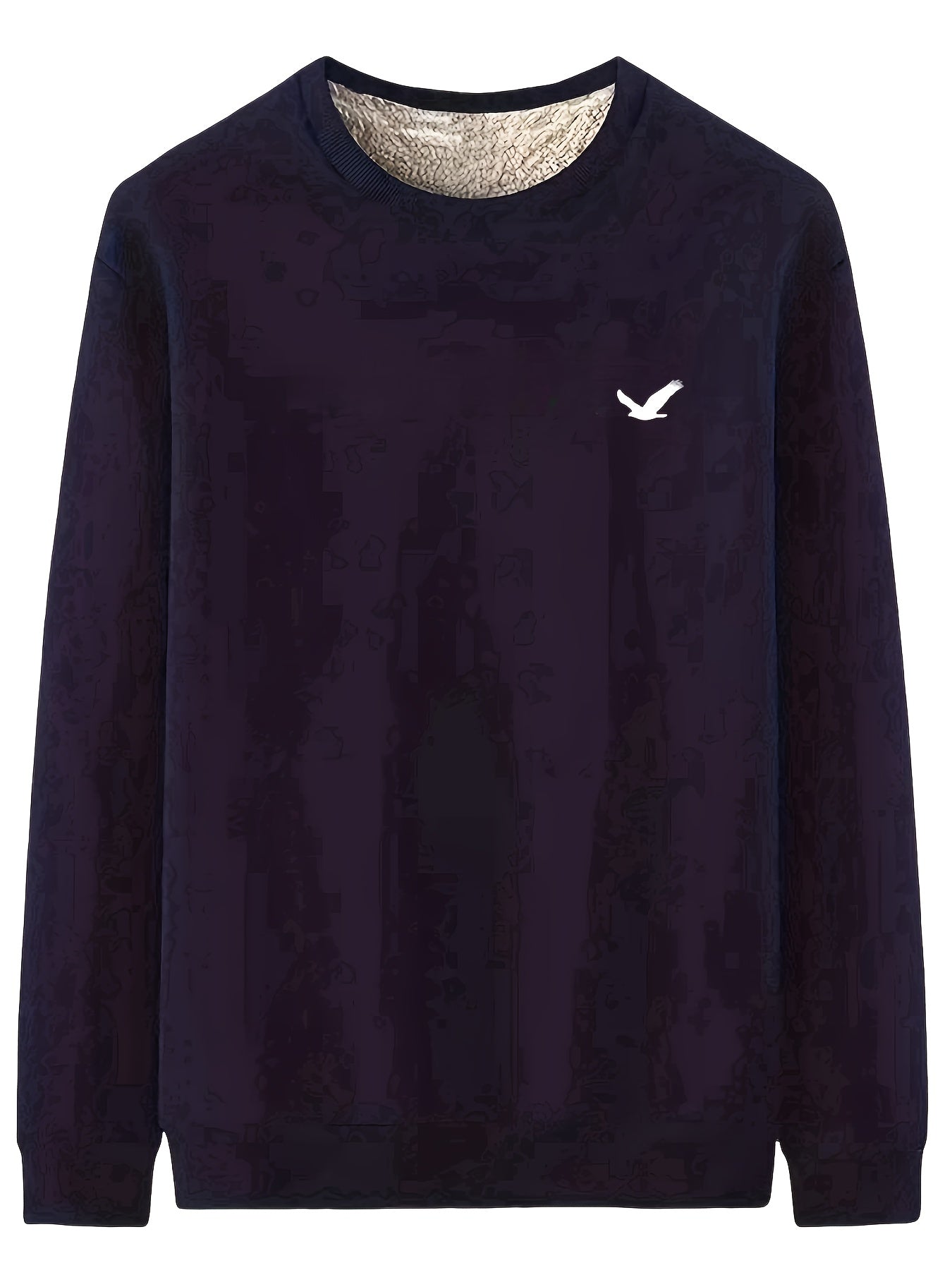 Men's Winter Fleece-Like Sweater Vest Jacket - Thickened Round Neck Long Sleeve Inner Layer, Machine Washable.