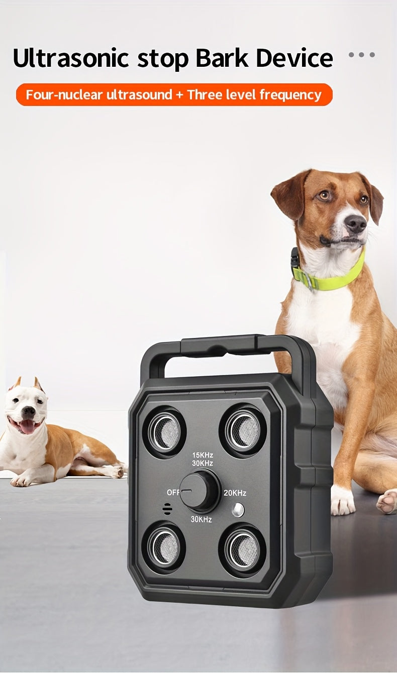 Soundwave technology Anti-Bark Device for Dogs & Humans, Rechargeable USB-Powered with 300Hz-30KHz Range, Intelligent Bark Recognition, 3 Training Modes, Automatic Stop Barking Detection, Quad-Core Soundwave Technology