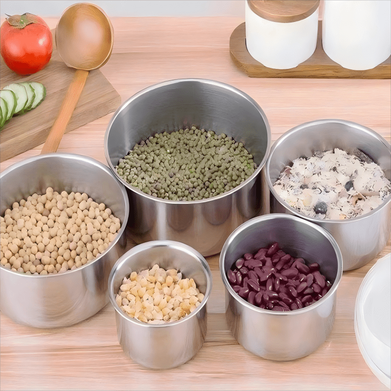 5pcs Stainless Steel Sealed Storage Box Set with Lids - Durable, BPA-Free, Leak-Proof Containers for Food Storage, Perfect for Home, Hotel, RV Use, Outdoor Essentials | Sleek Stainless Finish | Durable Construction, Food Stor