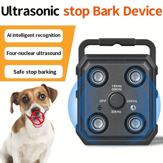 Soundwave technology Anti-Bark Device for Dogs & Humans, Rechargeable USB-Powered with 300Hz-30KHz Range, Intelligent Bark Recognition, 3 Training Modes, Automatic Stop Barking Detection, Quad-Core Soundwave Technology
