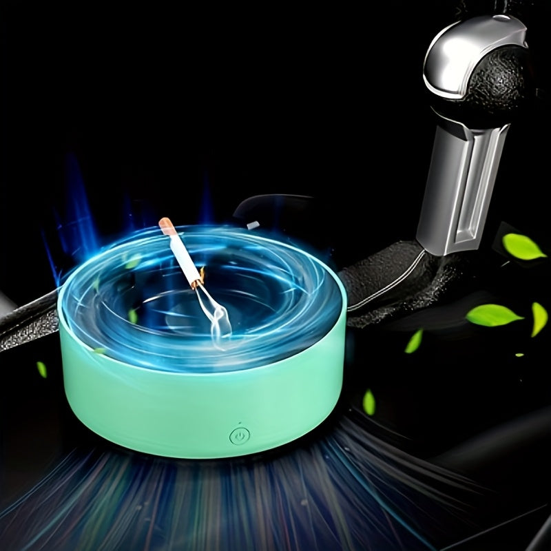 Upgraded Version of Air Purifying Ashtray, Household Smart Smoke Removal for Second-Hand Smoke, Car, Living Room, Office Smoke Artifact, Easy to Carry, Use, Convenient, Use AA Batteries to Power It, Without Batteries, 5 Impor