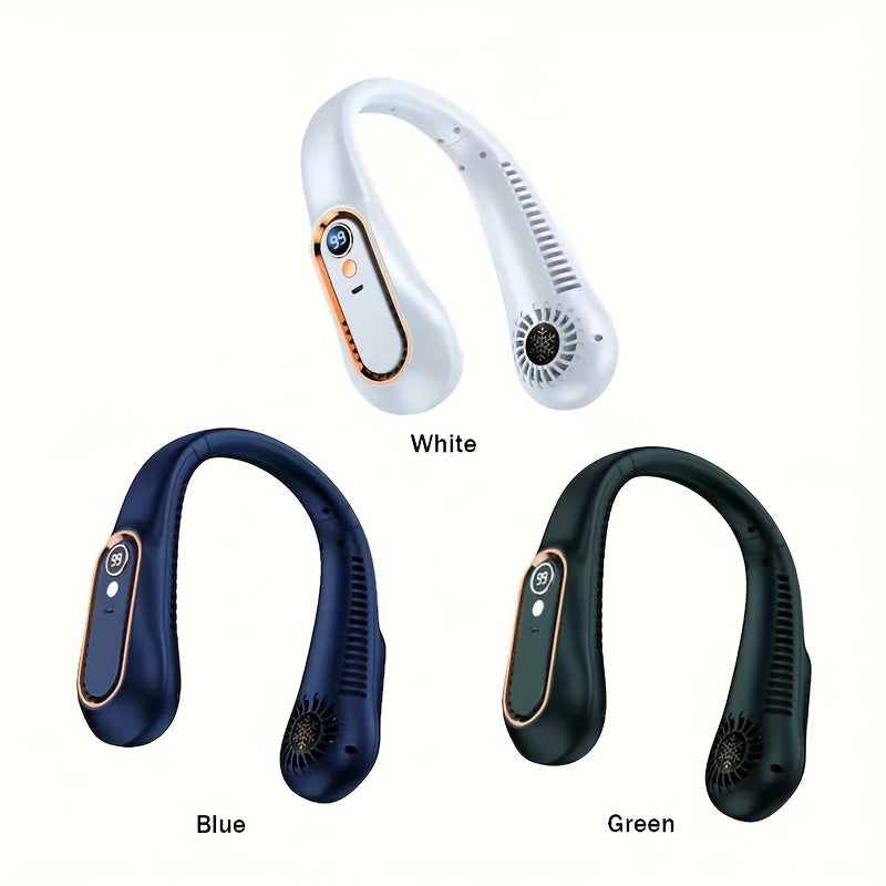 Portable USB Neck Fan - Wearable, Rechargeable, 360° Flexible Cooling, Quiet Operation, Powerful Airflow