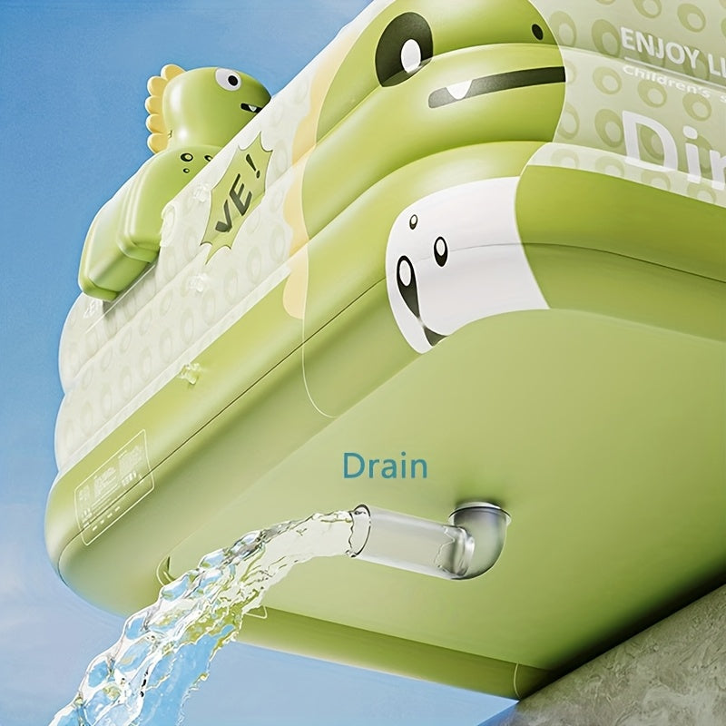 Large Dinosaur-Themed Inflatable Pool with Playground Features - Durable PVC, Foldable & Portable, Ideal for Family Water Play & Yard Pool Parties, Outdoor Water Play|Dinosaur Theme Pool|PVC Inflatable Pool
