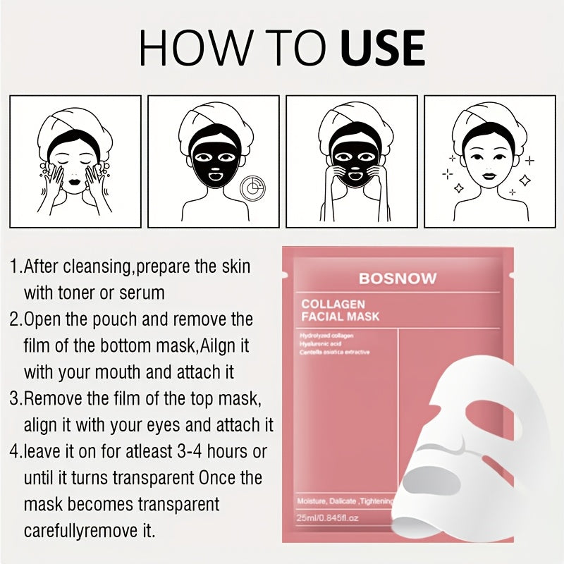 5pcs collagen white mask, moisturizing and moisturizing, keep the Light Beige hydrated and full, firm the Light Beige, make the Light Beige more firm and smooth, make the Light Beige look more beautiful and shiny