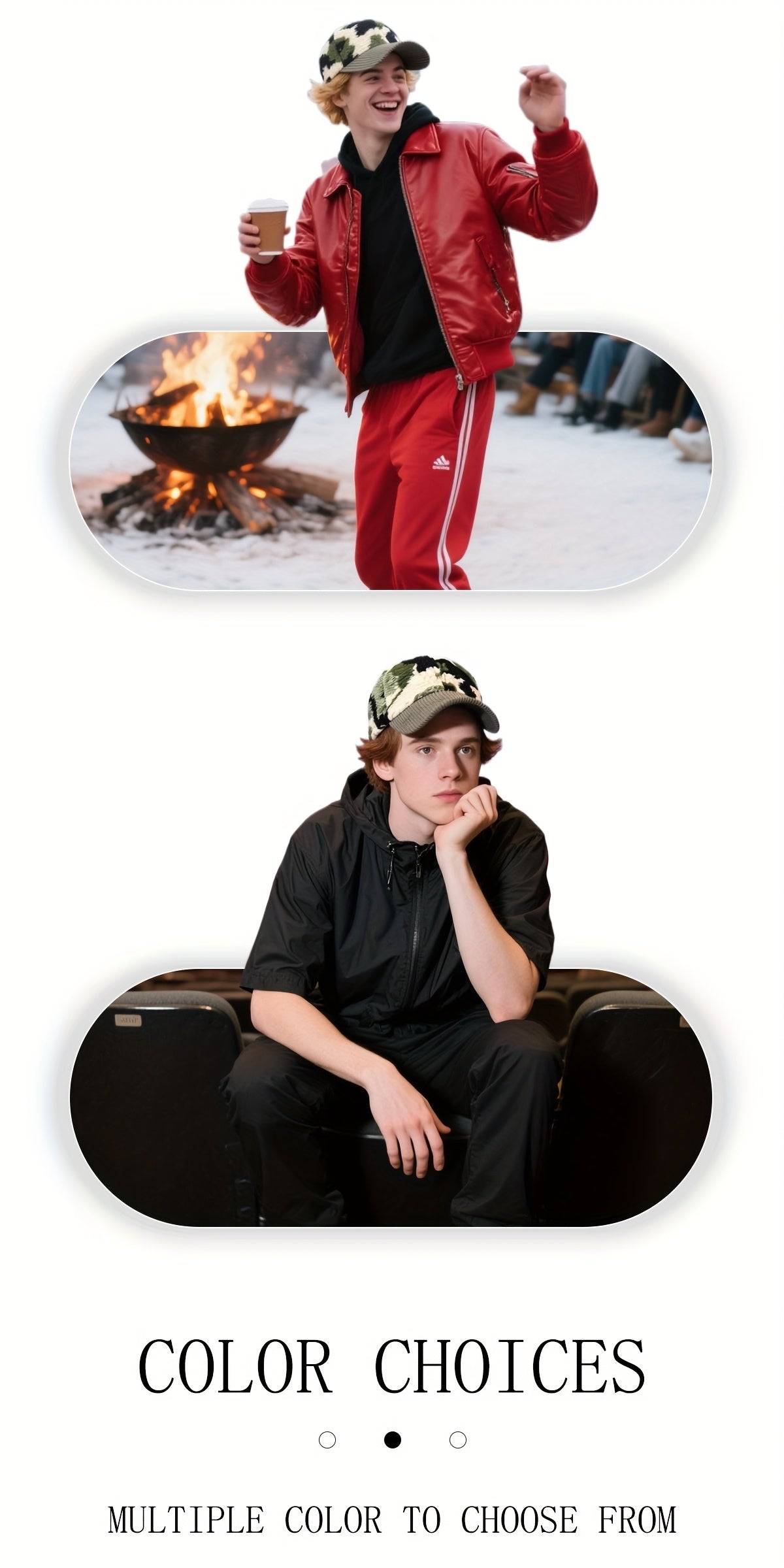 Winter Camouflage Baseball Hat, Men's And Women's Fashion Lamb Feather Cap