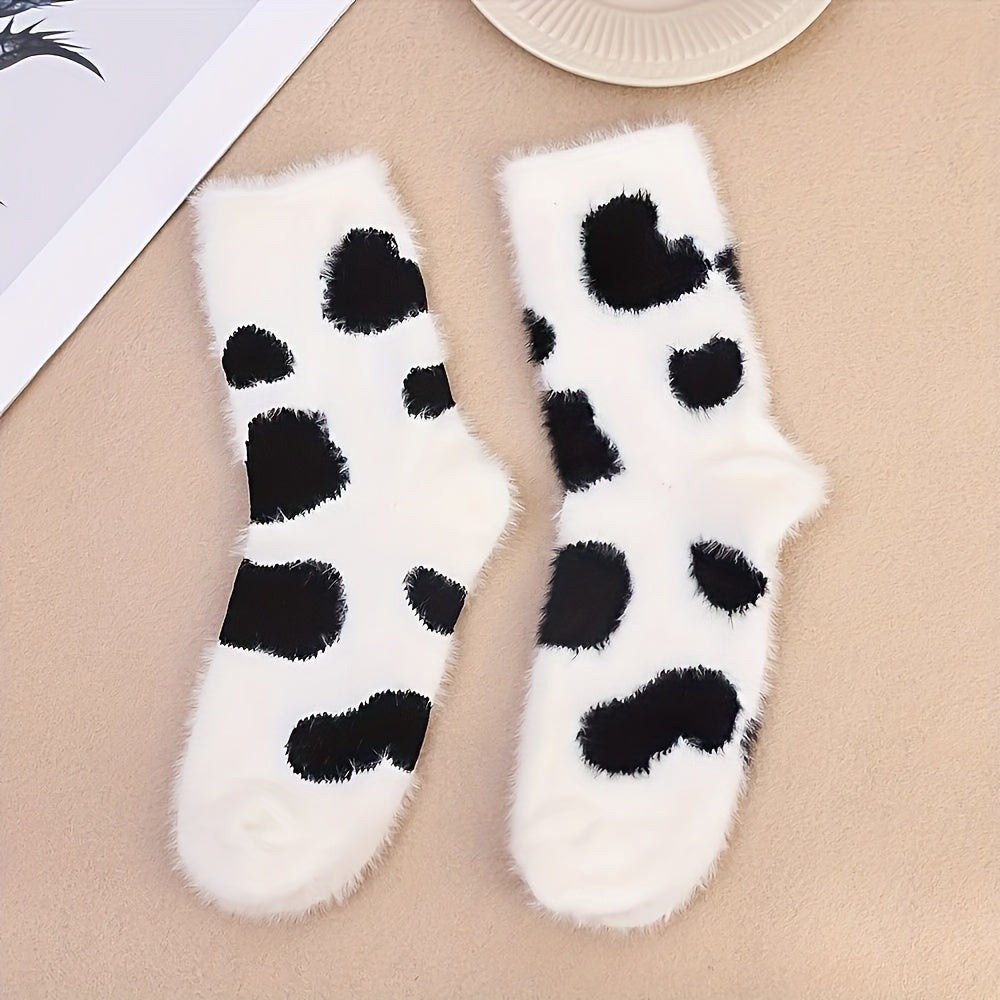 2 Pairs Cozy Fleece-Lined Winter Socks