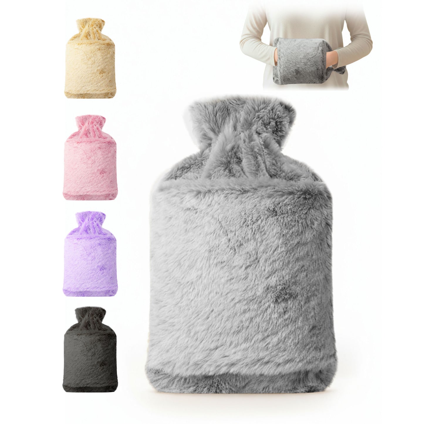 Cosy Hot Water Bottle with Plush Cover