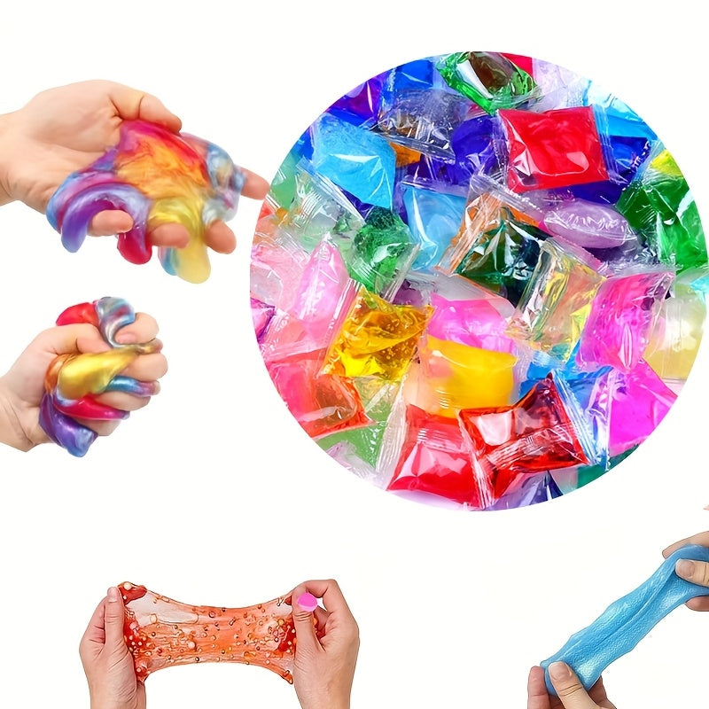 6 Colors Sequin Glitter Clear Slime Set - Soft and Non-sticky Clear Slime with Good Stretchability - Great for DIY Creations, Perfect Gift