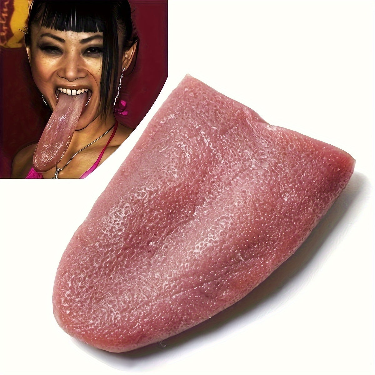 1pc Realistic Fake Tongue, Silicone, for Pranks and Party Favors, Adult Novelty, No Electricity Needed, Featherless - Ideal for Halloween, Easter, Birthdays & More