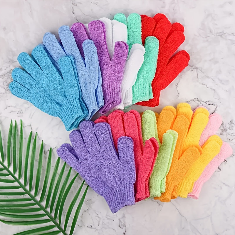 10pcs Exfoliating Shower Gloves, Mix And Match Multicolor,