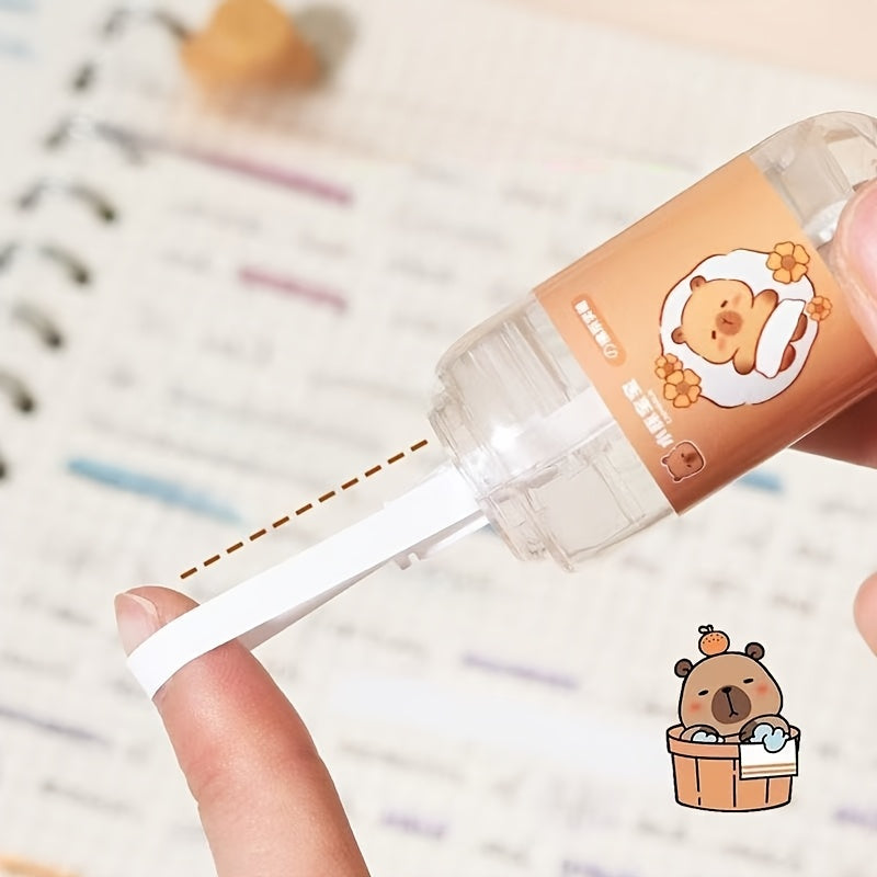 5-Pack Cute Cartoon Capybara Correction Tapes Capybara Correction Tapes Easy to Use for Instant Correction Can Modify Wrong Writing at Any Time Suitable for School And Office Supplies