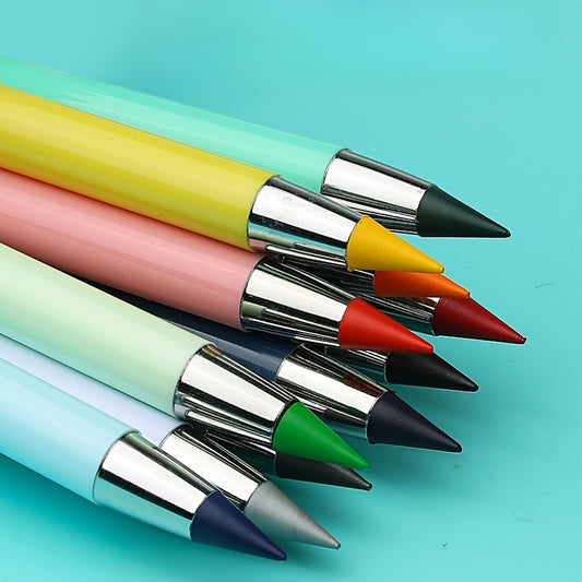 100pcs/set, 12 Colors Eternal Pencil With Eraser - Long Lasting Writing Infinity Pencil, Never Sharpens Eternal Inkless Pencil For Sketching, Painting, School Supplies Eternal Pencil BACK To SCHOOL,