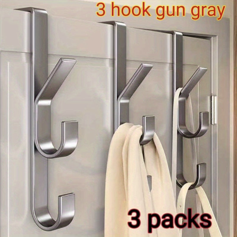 Stainless Steel Hooks Space-Saving Stainless Steel Over-the-Door Hooks.
