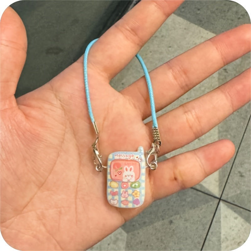 Adorable Cartoon Animal Resin Keychain with Colorful Phone Charms - Fun Bag Accessory and Gift Idea for Women