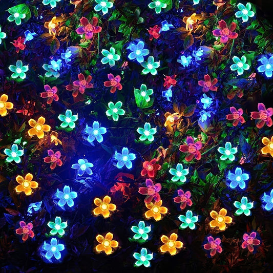 1pc Cherry Blossom String Lights - 1.5m, 10 Multicolor Flower-Shaped Bulbs, Battery-Powered, Perfect for Home Decor, Weddings, Valentine's Day, and Holiday Parties, Durable Plastic Construction, Cherry Blossom Lights