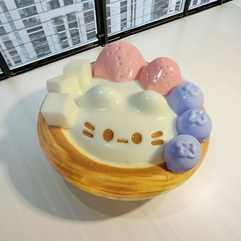 Adorable Kitten Egg Tart Stress Ball - Claw-Themed, Fun DIY Toy for Office, Parties & School Rewards - Perfect Christmas/Halloween/Easter Gift