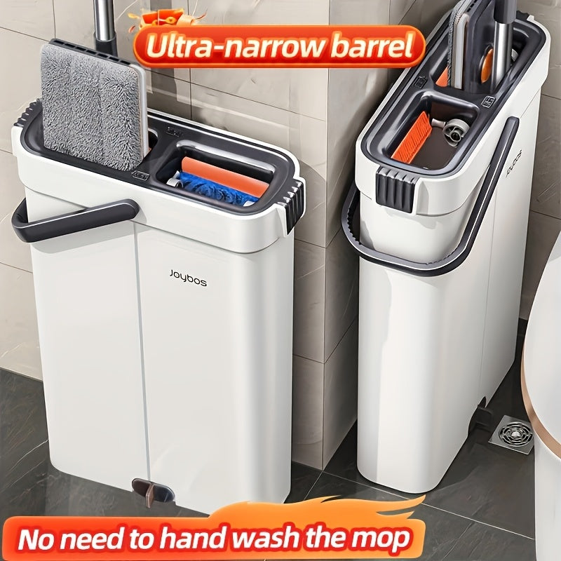 Complete Cleaning System - Hands-Free Flat Mop, Dry/Wet Bucket, 3 Reusable Microfiber Cloths | Ideal for Floors, Yards, Bathrooms, Valentine's Day Gift