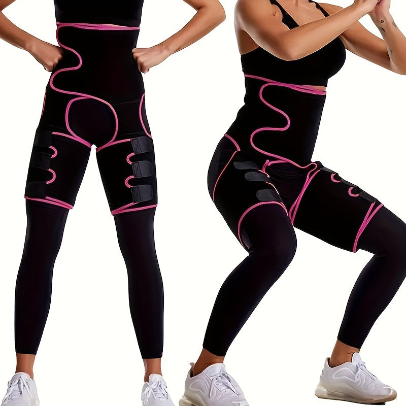 1 SET-4 in 1 High Waist Arm and Thigh Wast Trainer for Women, Open Wear Wrap Workout Belt Sweat Belly Band, Neoprene Workout Sweat Belt, Sweat Band, Waist & Arms Trainer, Sauna, Fitness Exercise, Women & Men