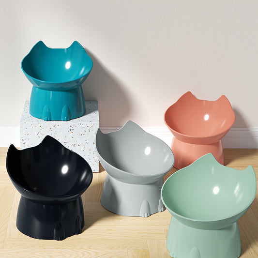 Anti-Tip Elevated Cat Bowl with Neck Support